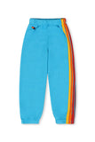 KID'S 5 STRIPE SWEATPANTS - NEON BLUE