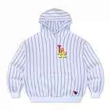 LOS ANGELES DODGERS PINSTRIPE 2026 RELAXED PULLOVER HOODIE - WHITE // BLUE