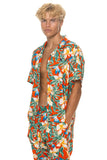 UNISEX COTTON LUXE POPLIN RESORT SHIRT - RED // KAUAI