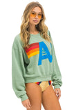 LOGO STITCH RELAXED CREW SWEATSHIRT - SAGE