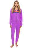 5 STRIPE HOODIE - NEON PURPLE