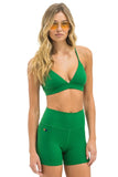 WIDE RIB 4IN HI-RISE BIKER SHORT - KELLY GREEN