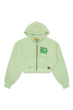 PALM TREE FEST NAPA 2025 CROPPED ZIP HOODIE RELAXED - LIME CREAM