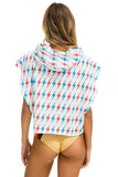 AVIATOR BOLT SLEEVELESS RELAXED CROPPED PULLOVER HOODIE - WHITE // USA