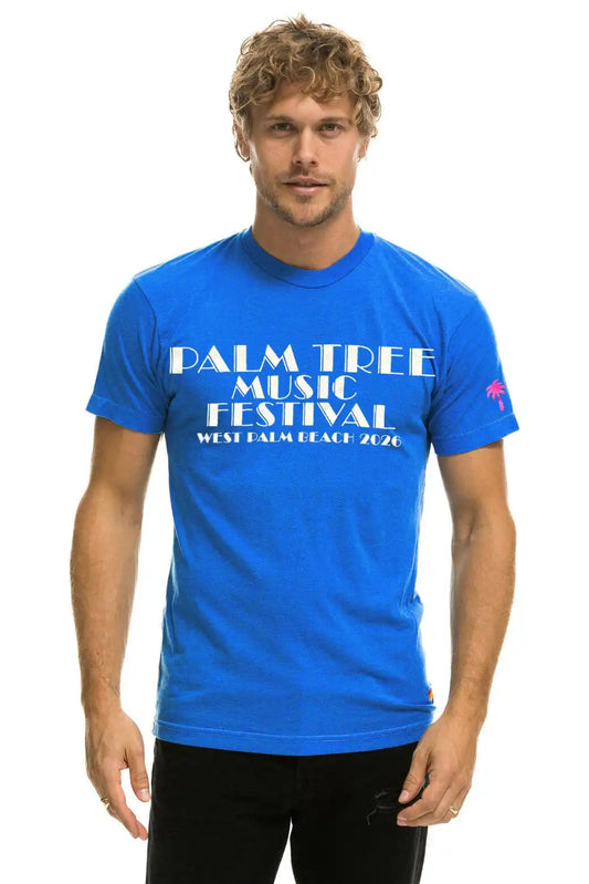 PALM TREE FEST WEST PALM 2026 CREW TEE SHIRT - COBALT