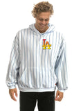 LOS ANGELES DODGERS PINSTRIPE 2026 RELAXED PULLOVER HOODIE - WHITE // BLUE