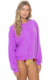 BOLT STITCH RELAXED CREW SWEATSHIRT - NEON PURPLE // NEON PINK