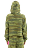 HEART RELAXED CROPPED PULLOVER HOODIE - CAMO // NEON PINK