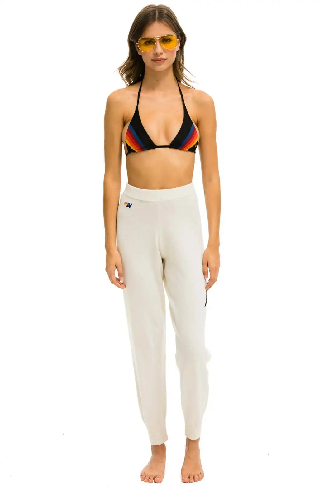 BOLT CASHMERE LIGHT SWEATER PANT - VINTAGE WHITE // BLACK BOLT