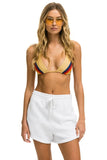 BOLT STRIPE LOUNGER SHORT - WHITE