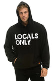 LOCALS ONLY RELAXED PULLOVER HOODIE - BLACK