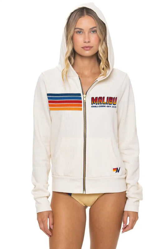 MALIBU CHILI COOK-OFF 2026 ZIP HOODIE - VINTAGE WHITE