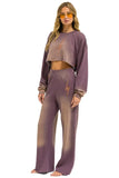 BOLT STITCH CROPPED CREW SWEATSHIRT RELAXED - FADED MOCHA