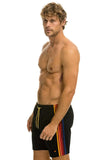 MEN'S 5 STRIPE FLEX SHORTS 7 INCH - BLACK
